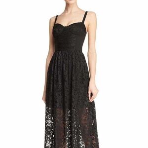 Black Halo Joliette Black Lace Illusion Maxi Dress Gown